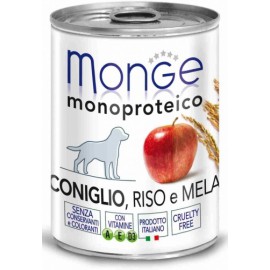 Monge Dog Monoproteico Fruits Консервы для собак паштет из кролика с рисом и яблоками 400 г